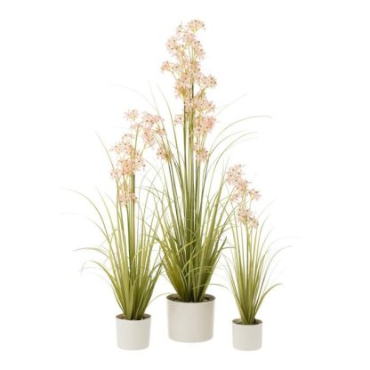 Plante Artificielle | Plante Artificielle en Pot "Allium" 89cm Vert & Rose Plante Artificielle Plante Artificielle