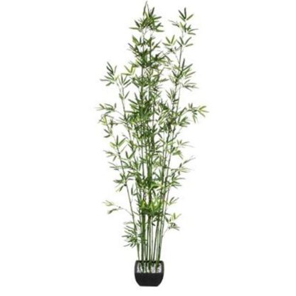 Plante Artificielle | Plante Artificielle en Pot "Bambou" 183cm Vert & Noir Plante Artificielle Plante Artificielle