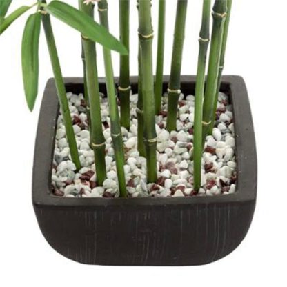 Plante Artificielle | Plante Artificielle en Pot "Bambou" 183cm Vert & Noir Plante Artificielle Plante Artificielle