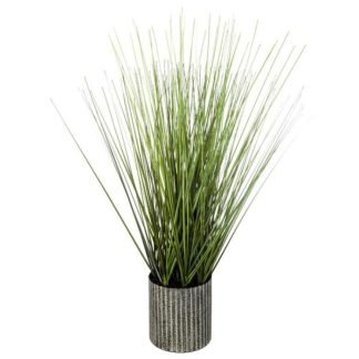 Plante Artificielle | Plante Artificielle en Pot "Herbe" 45cm Gris Plante Artificielle Gris