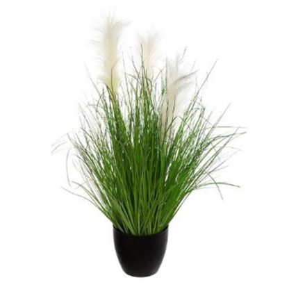 Plante Artificielle | Plante Artificielle en Pot "Herbes Folles" 70cm Vert Plante Artificielle Plante Artificielle