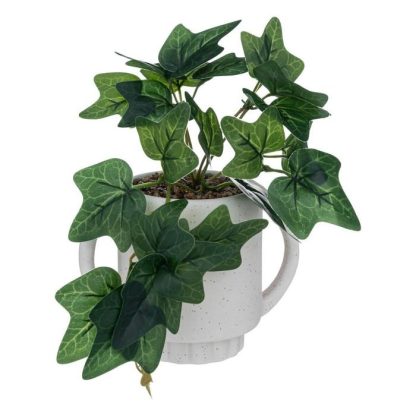 Plante Artificielle | Plante Artificielle en Pot "Lierre" 24cm Blanc Plante Artificielle Blanc