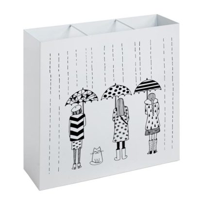 Porte-Parapluies | Porte-Parapluies Design "Motif" 50cm Blanc Laqué Boîtes & Rangements Blanc