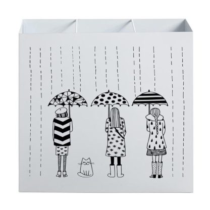 Porte-Parapluies | Porte-Parapluies Design "Motif" 50cm Blanc Laqué Boîtes & Rangements Blanc