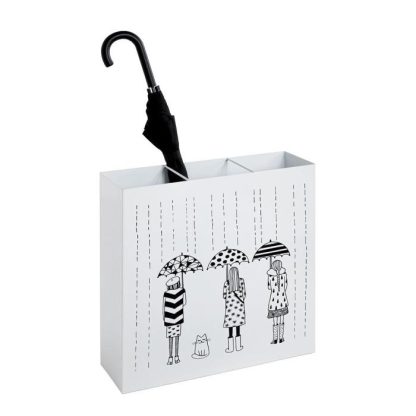 Porte-Parapluies | Porte-Parapluies Design "Motif" 50cm Blanc Laqué Boîtes & Rangements Blanc