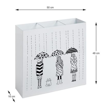 Porte-Parapluies | Porte-Parapluies Design "Motif" 50cm Blanc Laqué Boîtes & Rangements Blanc