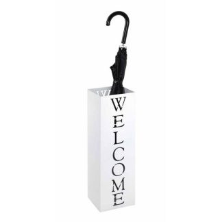 Porte-Parapluies | Porte-Parapluies Design "Welcome" 48cm Blanc Boîtes & Rangements Blanc