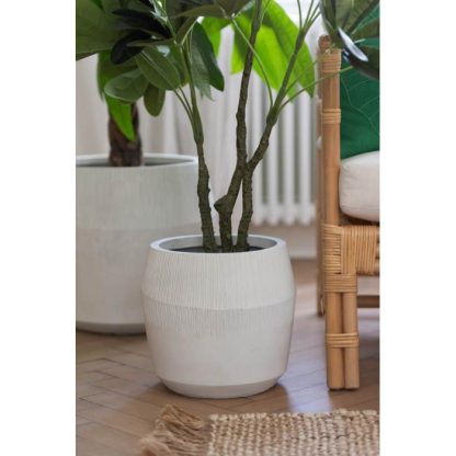 Pot & Cache-Pot | Lot de 3 Cache-Pots en Argile "Abel" 55cm Blanc Pot & Cache-Pot Blanc