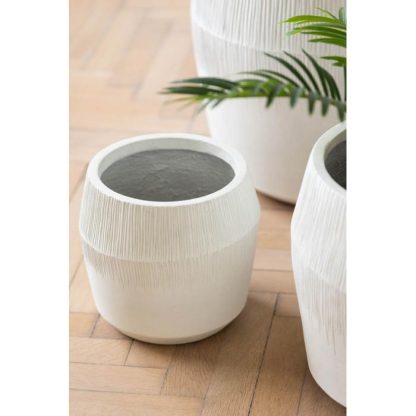 Pot & Cache-Pot | Lot de 3 Cache-Pots en Argile "Abel" 55cm Blanc Pot & Cache-Pot Blanc