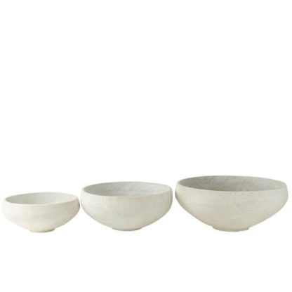 Pot & Cache-Pot | Lot de 3 Cache-Pots en Argile "Abel" 69cm Blanc Pot & Cache-Pot Blanc