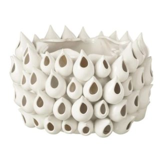 Pot & Cache-Pot | Cache-Pot en Poterie "Anémone" 32cm Blanc Pot & Cache-Pot Blanc