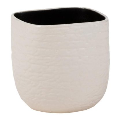 Pot & Cache-Pot | Cache-Pot en Céramique "Audrey" 18cm Blanc Pot & Cache-Pot Blanc