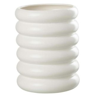 Pot & Cache-Pot | Cache-Pot en Porcelaine "Bouées" 25cm Blanc Pot & Cache-Pot Blanc