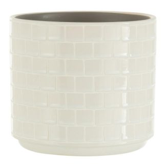 Pot & Cache-Pot | Cache-Pot en Céramique "Brillant" 17cm Blanc Pot & Cache-Pot Blanc