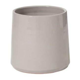 Pot & Cache-Pot | Cache Pot Rond en Céramique "Can" 24cm Gris Pot & Cache-Pot Gris