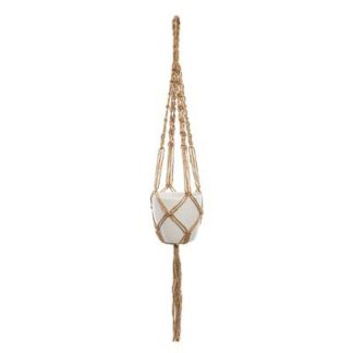 Pot & Cache-Pot | Cache Pot Suspendu "Corde" 75cm Naturel Vase & Décoration florale Naturel & Blanc