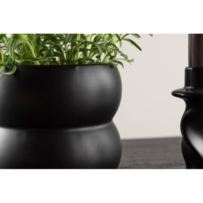 Pot & Cache-Pot | Pot Déco en Céramique "Dapne" 16cm Noir Pot & Cache-Pot Noir