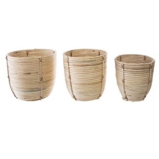 Pot & Cache-Pot | Lot de 3 Pots en Rotin "Eli" 35cm Naturel Pot & Cache-Pot Naturel