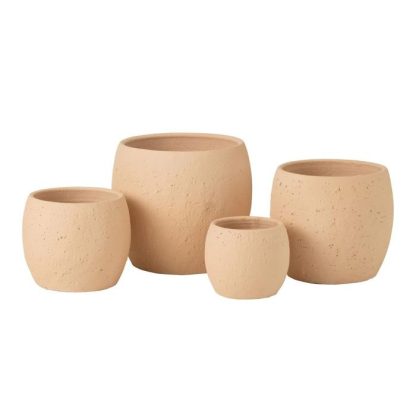 Pot & Cache-Pot | Cache-Pot en Céramique "Enya" 24cm Beige Pot & Cache-Pot Beige