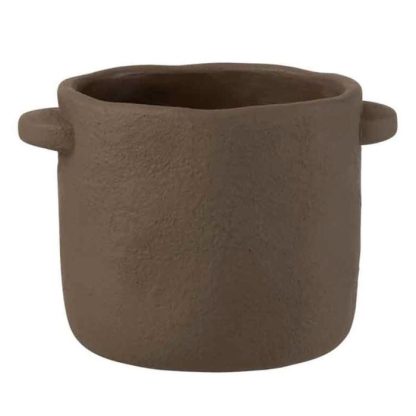 Pot & Cache-Pot | Cache-Pot en Ciment "Gustave" 24cm Marron Foncé Pot & Cache-Pot Marron Foncé