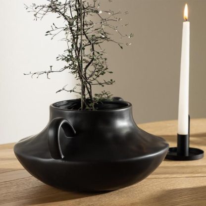 Pot & Cache-Pot | Pot Design en Céramique "Holda" 31cm Noir Pot & Cache-Pot Noir