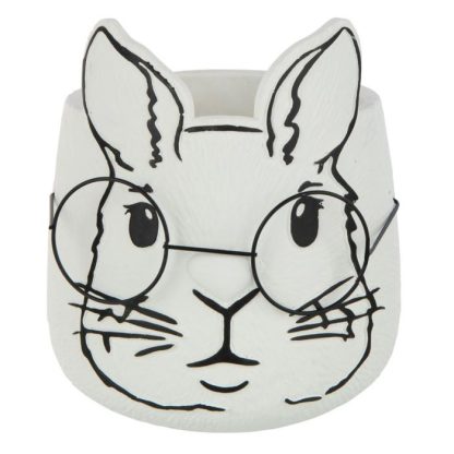 Pot & Cache-Pot | Cache-Pot en Ciment "Lapin" 21cm Blanc Pot & Cache-Pot Blanc