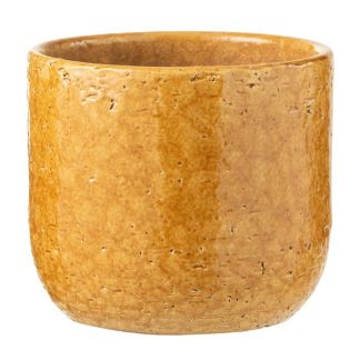 Pot & Cache-Pot | Cache-Pot en Céramique "Leo" 20cm Ocre Pot & Cache-Pot Ocre