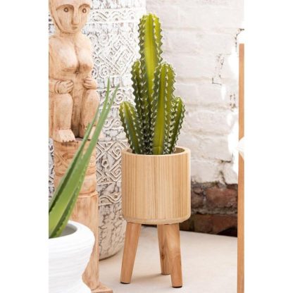 Pot & Cache-Pot | Lot de 3 Cache-Pots en Bois "Paul" 49cm Naturel Pot & Cache-Pot Naturel