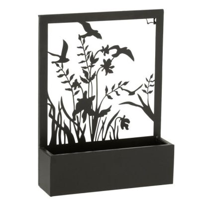 Pot & Cache-Pot | Jardinière Murale en Métal "Plantes" 41cm Noir Pot & Cache-Pot Noir