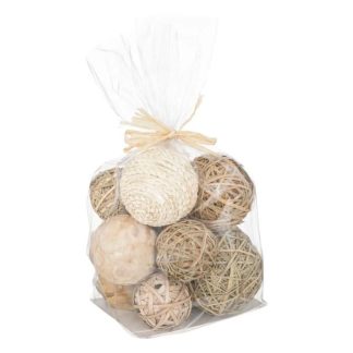 Pot Pourri | Lot de Boules Décoratives "Tressé" 30cm Naturel Bougies & Senteurs Naturel & Beige