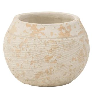 Pot & Cache-Pot | Cache-Pot Rond Design "Rustique" 23cm Blanc Pot & Cache-Pot Blanc