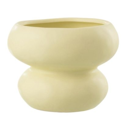 Pot & Cache-Pot | Cache-Pot en Porcelaine "Ryan" 19cm Jaune Pot & Cache-Pot Jaune