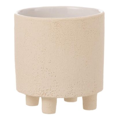 Pot & Cache-Pot | Cache-Pot Déco en Céramique "Sable" 16cm Beige Pot & Cache-Pot Beige