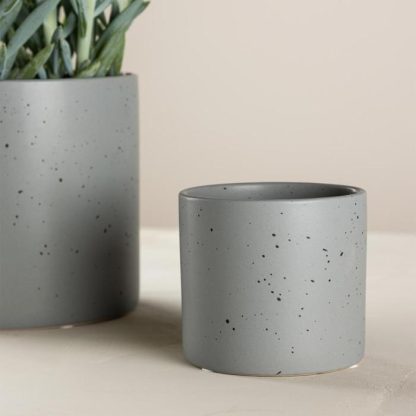 Pot & Cache-Pot | Pot Déco en Céramique "Sane" 11cm Gris Foncé Pot & Cache-Pot Gris Foncé