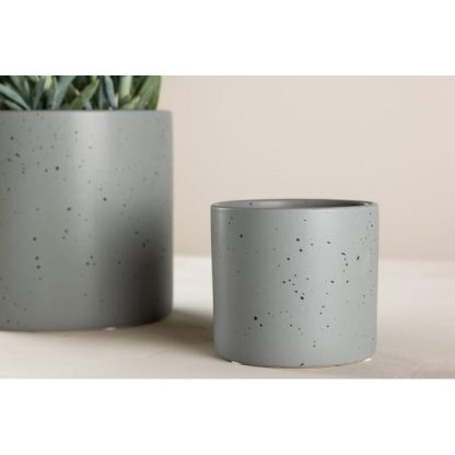 Pot & Cache-Pot | Pot Déco en Céramique "Sane" 11cm Gris Foncé Pot & Cache-Pot Gris Foncé