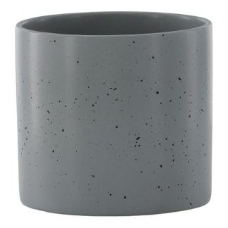 Pot & Cache-Pot | Pot Déco en Céramique "Sane" 18cm Gris Foncé Pot & Cache-Pot Gris Foncé