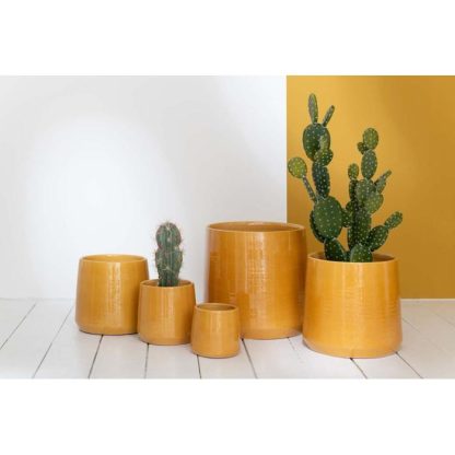 Pot & Cache-Pot | Cache-Pot Design "Splenda" 28cm Ocre Pot & Cache-Pot Ocre