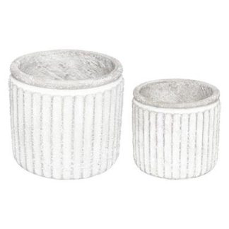 Pot & Cache-Pot | Lot de 2 Pots de Fleurs Déco "Wild" 19cm Gris Pot & Cache-Pot Gris