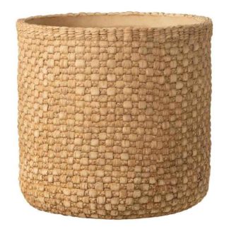 Pot & Cache-Pot | Cache-Pot Déco en Ciment "Woven" 27cm Beige Pot & Cache-Pot Beige