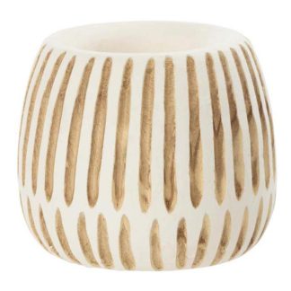 Pot & Cache-Pot | Cache-Pot en Bois "Ying" 20cm Blanc & Naturel Pot & Cache-Pot Blanc & Naturel