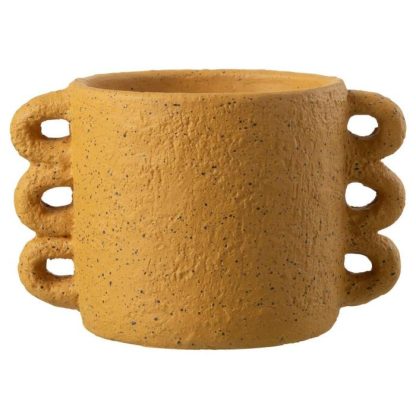 Pot & Cache-Pot | Cache-Pot Design "Zenia" 25cm Ocre Pot & Cache-Pot Ocre