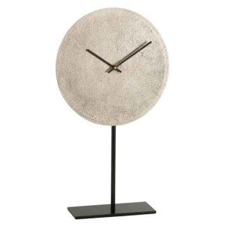 Réveil & Horloge à Poser | Horloge sur Pied en Métal "Matia" 41cm Argent Horloges, Miroirs & Pense-Bêtes Argent