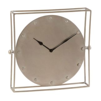 Réveil & Horloge à Poser | Horloge à Poser Orientable "Rétro" 33cm Argent Horloges, Miroirs & Pense-Bêtes Argent