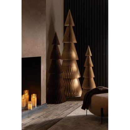 Sapin de Noël | Sapin de Noël en Papier "Pliant" 152cm Marron Décoration de Noël Marron