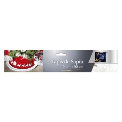 Sapin de Noël | Tapis pour Sapin "Traineau" 90cm Rouge & Blanc Décoration de Noël Rouge & Blanc