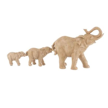 Statue & Statuette | Statuette Déco "3 Éléphants l’Un sur l’Autre" 54cm Beige Accessoires Déco Beige