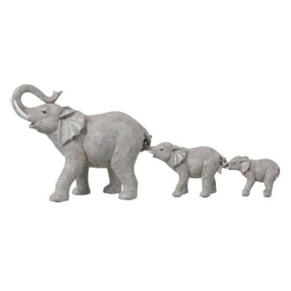 Statue & Statuette | Statuette Déco en Résine "3 Eléphants" 57cm Gris Accessoires Déco Gris