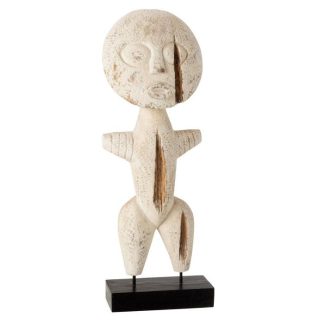 Statue & Statuette | Statue Déco en Bois "Alba" 57cm Blanc Accessoires Déco Blanc