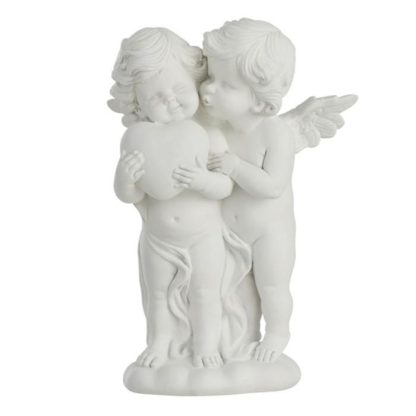 Statue & Statuette | Statuette Déco "Ange Calin" 23cm Blanc Accessoires Déco Blanc