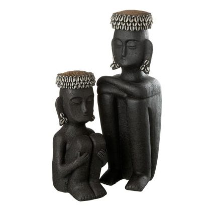 Statue & Statuette | Statue Déco "Assise Ethnique" 49cm Noir Accessoires Déco Noir